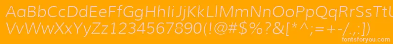 MuliLightitalic Font – Pink Fonts on Orange Background