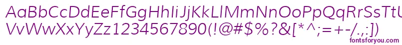 MuliLightitalic Font – Purple Fonts on White Background