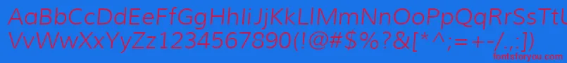 MuliLightitalic Font – Red Fonts on Blue Background