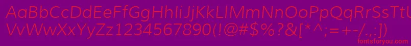 MuliLightitalic Font – Red Fonts on Purple Background