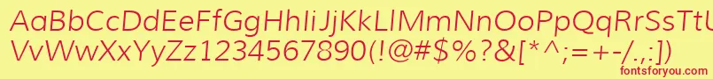 MuliLightitalic Font – Red Fonts on Yellow Background