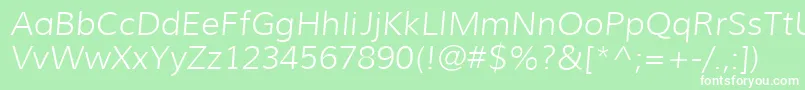 MuliLightitalic Font – White Fonts on Green Background