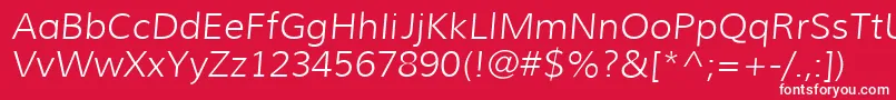 MuliLightitalic-fontti – valkoiset fontit punaisella taustalla