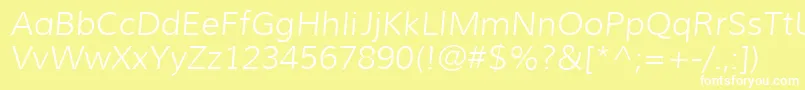 MuliLightitalic-fontti – valkoiset fontit keltaisella taustalla