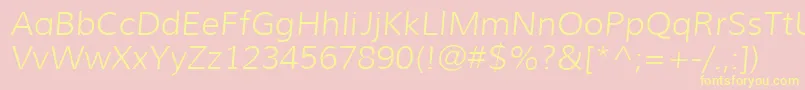 MuliLightitalic Font – Yellow Fonts on Pink Background