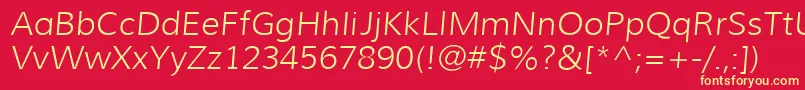 Fonte MuliLightitalic – fontes amarelas em um fundo vermelho