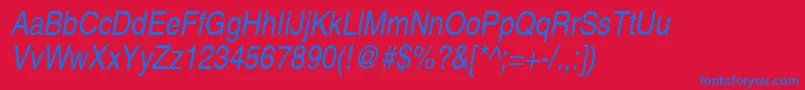 ContextExtraCondensedSsiExtraCondensedItalic Font – Blue Fonts on Red Background