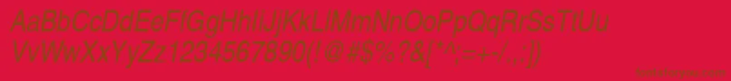 ContextExtraCondensedSsiExtraCondensedItalic Font – Brown Fonts on Red Background