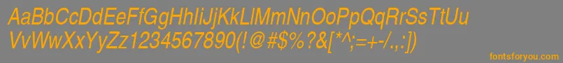 ContextExtraCondensedSsiExtraCondensedItalic Font – Orange Fonts on Gray Background