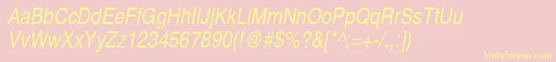 ContextExtraCondensedSsiExtraCondensedItalic Font – Yellow Fonts on Pink Background