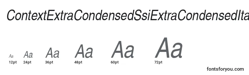 Размеры шрифта ContextExtraCondensedSsiExtraCondensedItalic