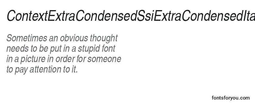 Review of the ContextExtraCondensedSsiExtraCondensedItalic Font