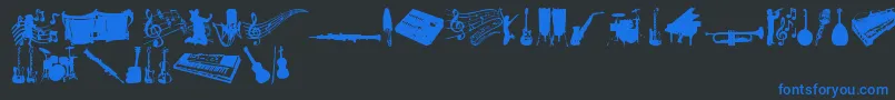 MusicTfb Font – Blue Fonts on Black Background