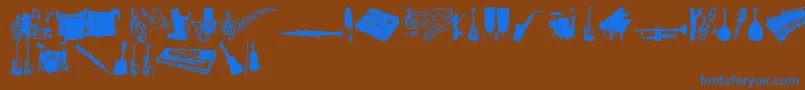 MusicTfb Font – Blue Fonts on Brown Background