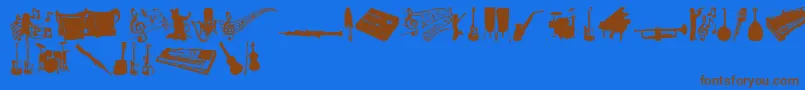 MusicTfb Font – Brown Fonts on Blue Background