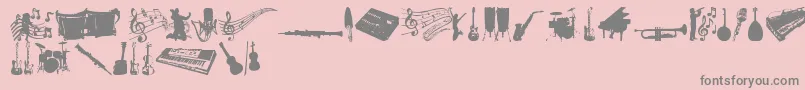 MusicTfb-Schriftart – Graue Schriften auf rosa Hintergrund