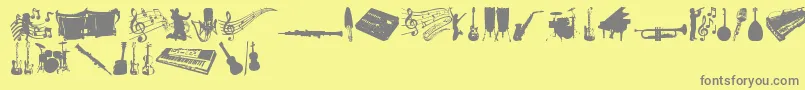 MusicTfb Font – Gray Fonts on Yellow Background