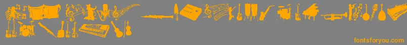 Czcionka MusicTfb – pomarańczowe czcionki na szarym tle