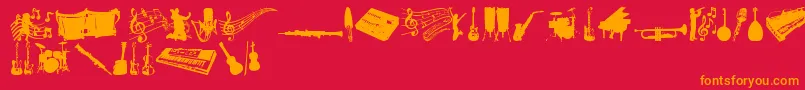 fuente MusicTfb – Fuentes Naranjas Sobre Fondo Rojo