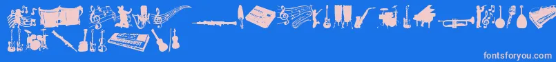 MusicTfb Font – Pink Fonts on Blue Background