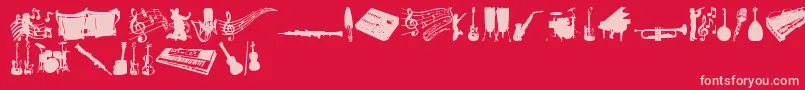 MusicTfb Font – Pink Fonts on Red Background