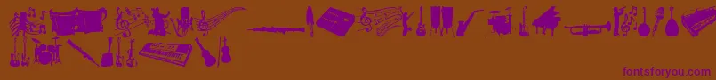 Шрифт MusicTfb – фиолетовые шрифты на коричневом фоне