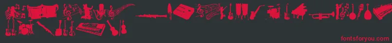 MusicTfb Font – Red Fonts on Black Background