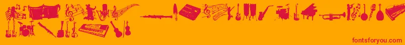 MusicTfb Font – Red Fonts on Orange Background