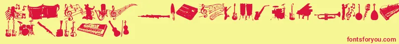 fuente MusicTfb – Fuentes Rojas Sobre Fondo Amarillo