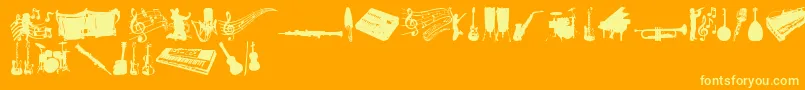 MusicTfb Font – Yellow Fonts on Orange Background