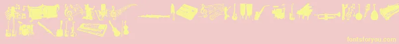 MusicTfb Font – Yellow Fonts on Pink Background