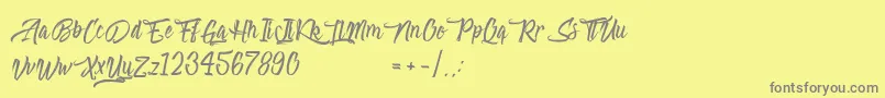 フォントAbsolute – 黄色の背景に灰色の文字