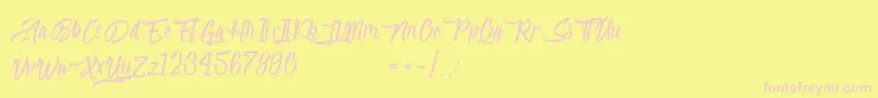 Absolute-Schriftart – Rosa Schriften auf gelbem Hintergrund