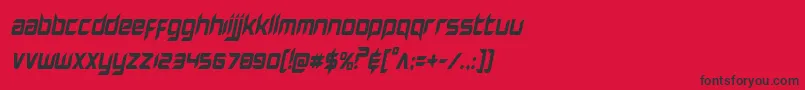 フォントHollowpointcondital – 赤い背景に黒い文字