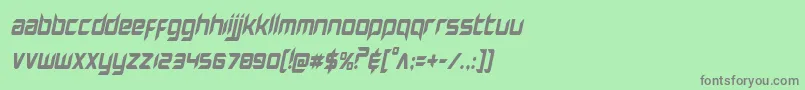 Hollowpointcondital Font – Gray Fonts on Green Background
