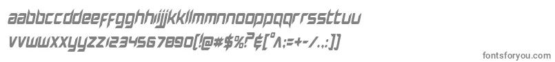 Hollowpointcondital-fontti – harmaat kirjasimet valkoisella taustalla
