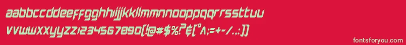 Hollowpointcondital Font – Green Fonts on Red Background
