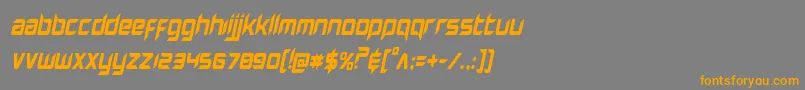 フォントHollowpointcondital – オレンジの文字は灰色の背景にあります。