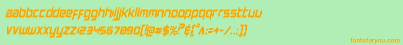 Hollowpointcondital Font – Orange Fonts on Green Background