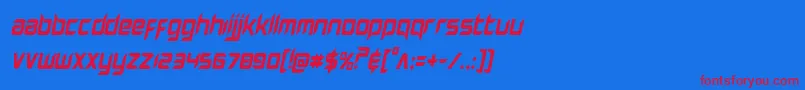 フォントHollowpointcondital – 赤い文字の青い背景