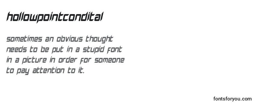 Hollowpointcondital Font