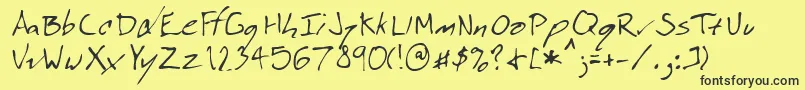 Lehn074 Font – Black Fonts on Yellow Background