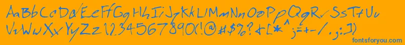 Czcionka Lehn074 – niebieskie czcionki na pomarańczowym tle