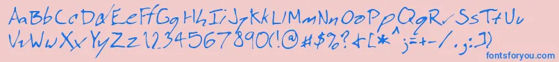 Lehn074 Font – Blue Fonts on Pink Background
