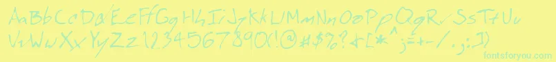Lehn074-fontti – vihreät fontit keltaisella taustalla