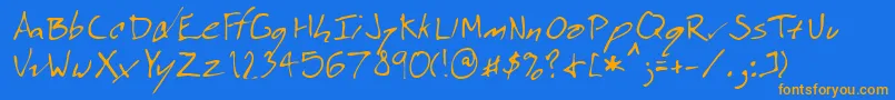 Lehn074 Font – Orange Fonts on Blue Background