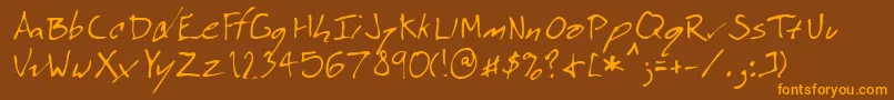 Lehn074 Font – Orange Fonts on Brown Background