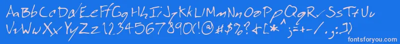Lehn074 Font – Pink Fonts on Blue Background