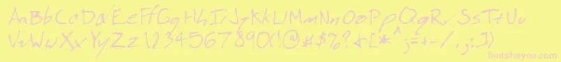 Lehn074 Font – Pink Fonts on Yellow Background