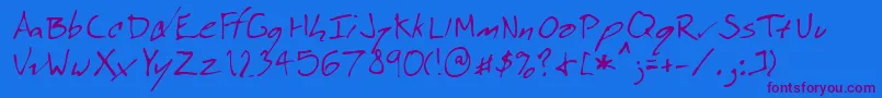 Lehn074 Font – Purple Fonts on Blue Background